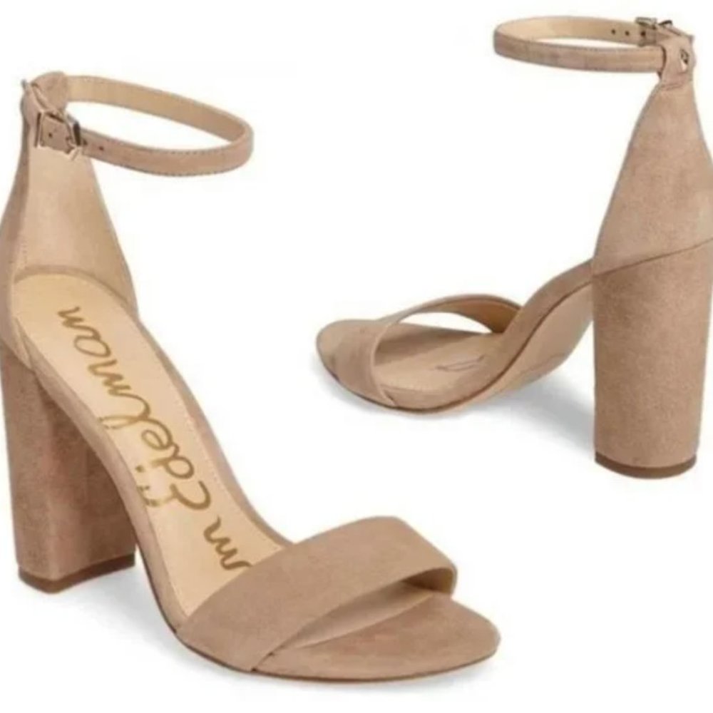 Sam Edelman Yoro Ankle Strap Sandal in Tan Suede